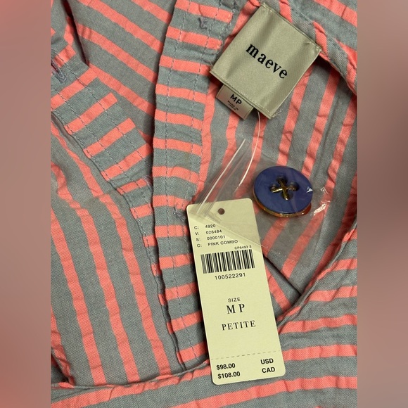 NWT! Maeve Puff-Sleeve Seersucker Blouse - Picture 7 of 8